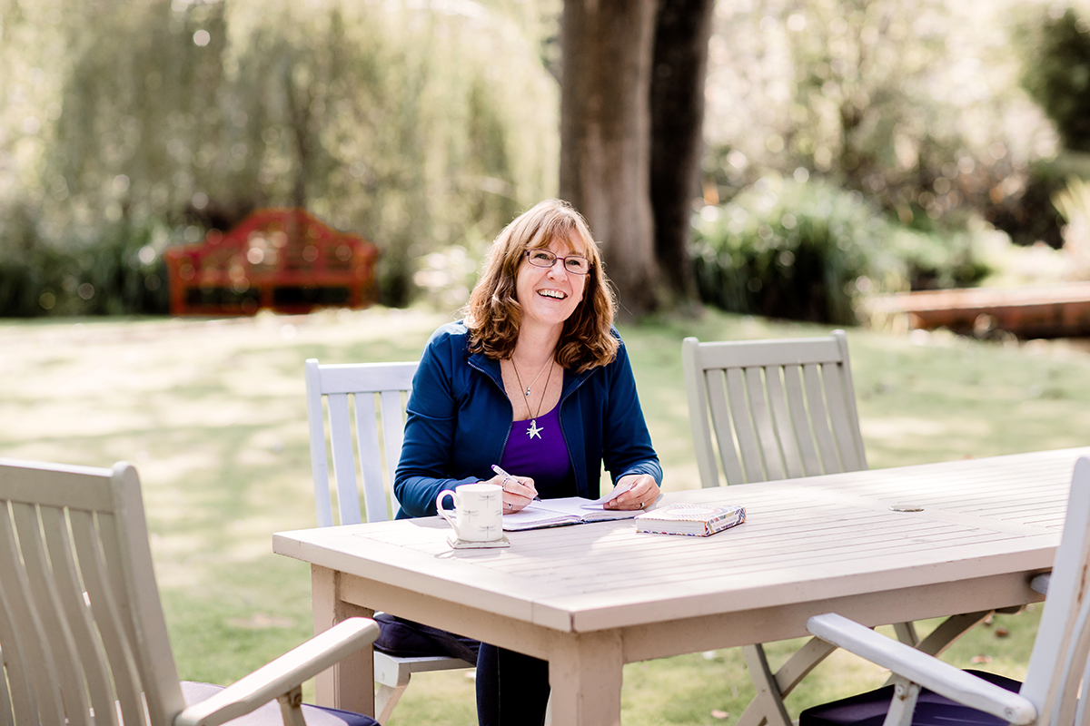 Hampshire personal brand photography session in a personal stylist garden.